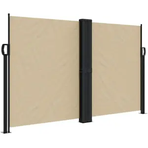 vidaXL Auvent latéral rétractable beige 140x1200 cm