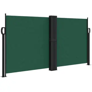 vidaXL Auvent latéral rétractable vert foncé 120x1200 cm pas cher