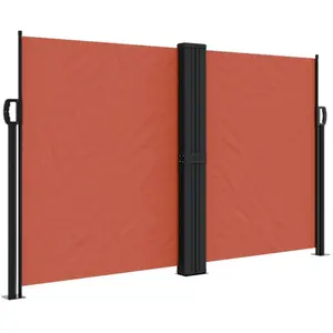 vidaXL Auvent latéral rétractable terre cuite 140x1200 cm pas cher