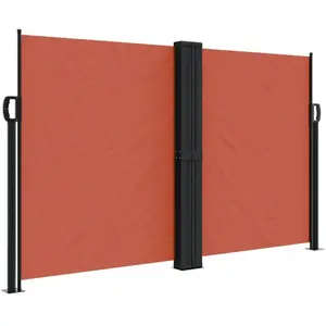 vidaXL Auvent latéral rétractable terre cuite 140x1000 cm pas cher