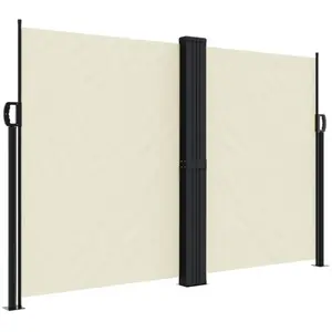 vidaXL Auvent latéral rétractable crème 160x1000 cm pas cher