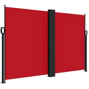 vidaXL Auvent latéral rétractable rouge 160x1000 cm pas cher