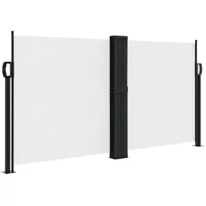 vidaXL Auvent latéral rétractable blanc 120x1000 cm pas cher