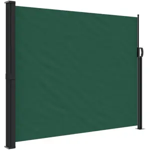 vidaXL Auvent latéral rétractable vert foncé 170x300 cm pas cher