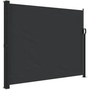 vidaXL Auvent latéral rétractable noir 160x300 cm pas cher