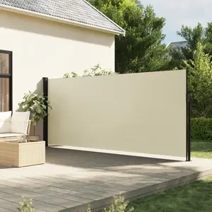 vidaXL Auvent latéral rétractable crème 160x300 cm pas cher