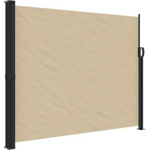 vidaXL Auvent latéral rétractable beige 160x300 cm pas cher