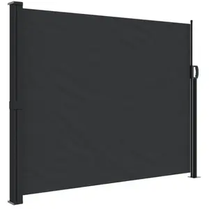 vidaXL Auvent latéral rétractable noir 160x600 cm pas cher