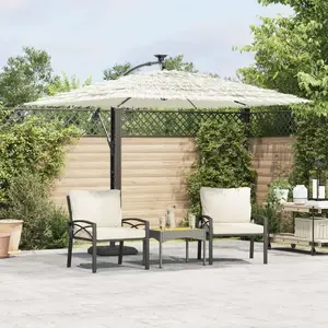 Comparateur de prix : vidaXL Parasol de jardin avec mât en acier blanc 246x246x230 cm