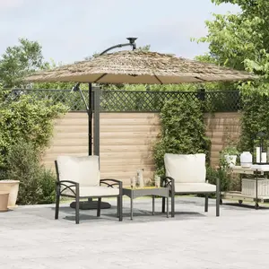 Comparateur de prix : vidaXL Parasol de jardin avec mât en acier marron 269x269x235 cm