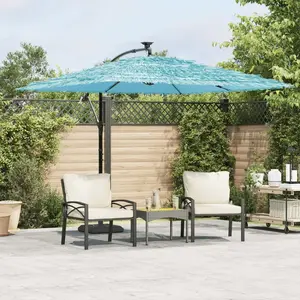 vidaXL Parasol de jardin avec mât en acier bleu 269x269x235 cm pas cher