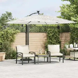 Comparateur de prix : vidaXL Parasol de jardin avec mât en acier blanc 269x269x235 cm