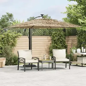 vidaXL Parasol de jardin avec mât en acier marron 246x246x230 cm pas cher