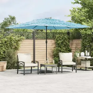 vidaXL Parasol de jardin avec mât en acier bleu 290x290x238 cm pas cher