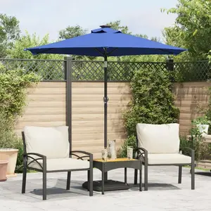 Comparateur de prix : vidaXL Parasol de jardin avec mât en acier bleu azuré 225x225x212 cm