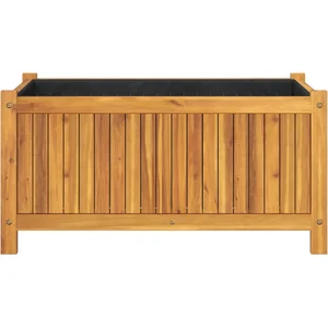 vidaXL Jardinière avec doublure 80x42x40 cm bois massif d'acacia pas cher
