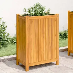 vidaXL Jardinière avec doublure 54x31x75 cm bois massif d'acacia pas cher