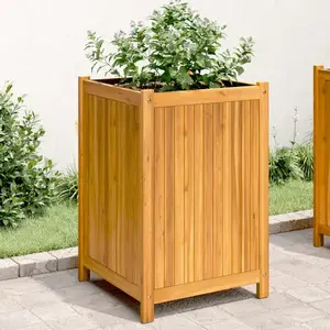 Comparateur de prix : vidaXL Jardinière avec doublure 50x50x75 cm bois massif d'acacia