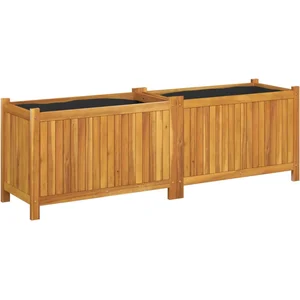 Comparateur de prix : vidaXL Jardinière avec doublure 153x38,5x50 cm bois massif d'acacia