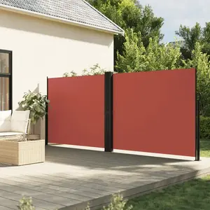 vidaXL Auvent latéral rétractable terre cuite 180x1200 cm pas cher
