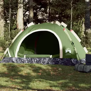 vidaXL Tente de camping 4 personnes vert libération rapide pas cher