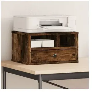 vidaXL Support d'imprimante chêne fumé 40x32x22,5 cm bois d'ingénierie pas cher