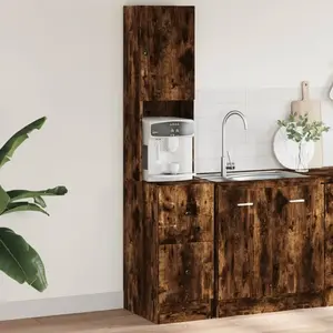 Comparateur de prix : vidaXL Armoire de cuisine chêne fumé 35x50x180 cm bois d'ingénierie