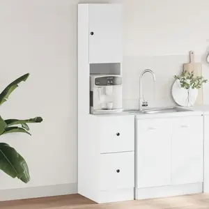 vidaXL Armoire de cuisine blanc 35x50x180 cm bois d'ingénierie pas cher
