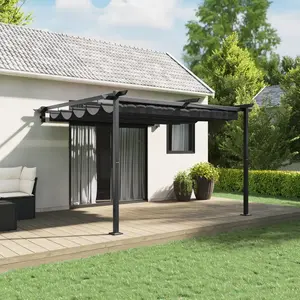 Comparateur de prix : vidaXL Gazebo mural Anthracite 3 x 3 m Acier
