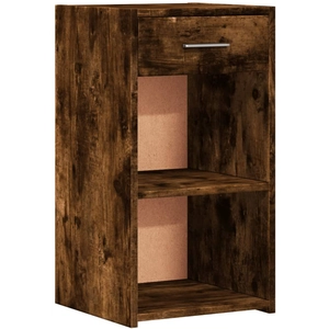 vidaXL Table de chevet Chêne fumé 35x34x65 cm Bois d'ingénierie pas cher
