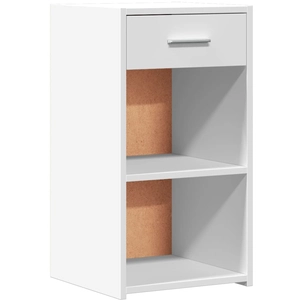 vidaXL Tables de chevet 2 pcs blanc 35x34x65 cm bois d'ingénierie pas cher