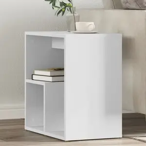 vidaXL Vidaxl Table D'appoint Blanc 50x30x50 Cm Bois D’Ingénierie pas cher