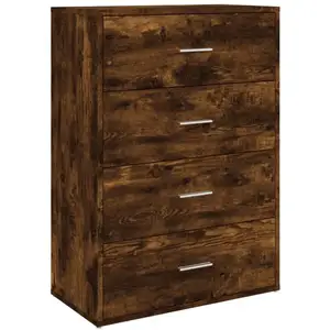 vidaXL Buffet chêne fumé 60x31x84 cm bois d'ingénierie pas cher