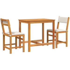 Comparateur de prix : vidaXL Ensemble de balcon avec coussins 3 pcs bois massif d'acacia