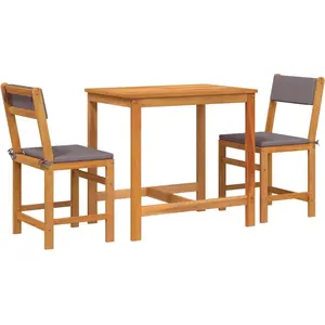 Comparateur de prix : vidaXL Ensemble de balcon avec coussins 3 pcs bois massif d'acacia