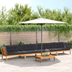 vidaXL Salon palette de jardin avec coussins 5pcs bois d'acacia massif pas cher