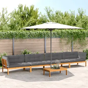 vidaXL Salon palette de jardin avec coussins 5pcs bois d'acacia massif pas cher