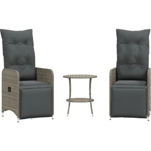 Comparateur de prix : vidaXL Chaises inclinables de jardin lot de 2 et table résine tressée