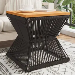 vidaXL Table basse avec base en fil de fer noir bois d'acacia massif pas cher