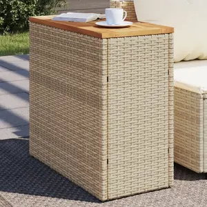 Comparateur de prix : vidaXL Table d'appoint de jardin dessus en bois beige 58x27,5x55 cm