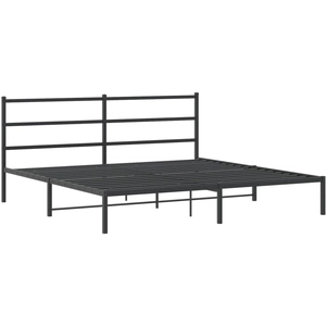 vidaXL Cadre de lit métal avec tête de lit noir 107x203 cm pas cher