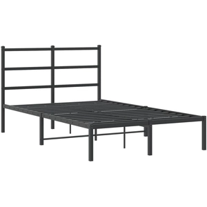 Comparateur de prix : vidaXL Cadre de lit métal avec tête de lit noir 120x190 cm