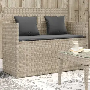 Comparateur de prix : vidaXL Banc de jardin avec coussins gris clair résine tressée