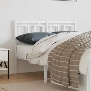 vidaXL Tête de lit métal blanc 120 cm pas cher