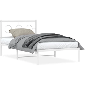 vidaXL Cadre de lit métal avec tête de lit blanc 100x190 cm pas cher