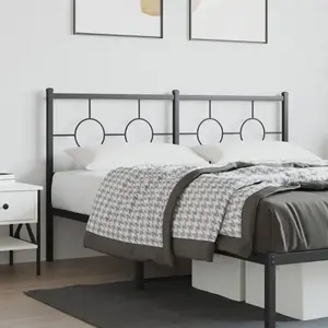 vidaXL Tête de lit métal noir 150 cm pas cher