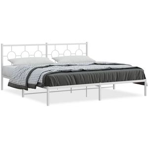 vidaXL Cadre de lit métal avec tête de lit blanc 200x200 cm pas cher