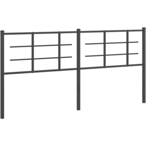 vidaXL Tête de lit métal noir 180 cm pas cher