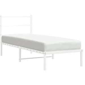 vidaXL Cadre de lit métal avec tête de lit blanc 150x200 cm pas cher