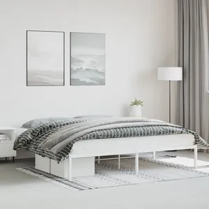 vidaXL Cadre de lit métal blanc 200x200 cm pas cher